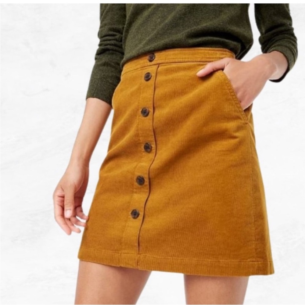 NWOT J.crew corduroy mini skirt golden brandy with pockets